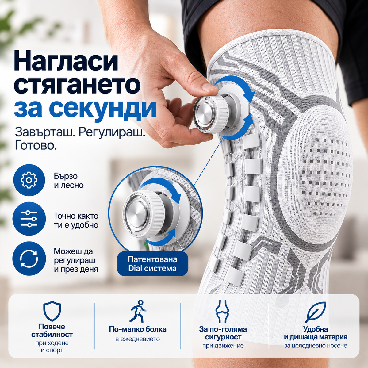 FlexiKnee™ — наколенка за стабилност и опора
